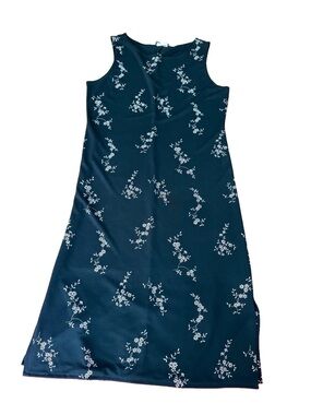 VTG 90s Y2K G.A.S. (Great American Sportswear Co.) Black Floral Sleeveless Dress